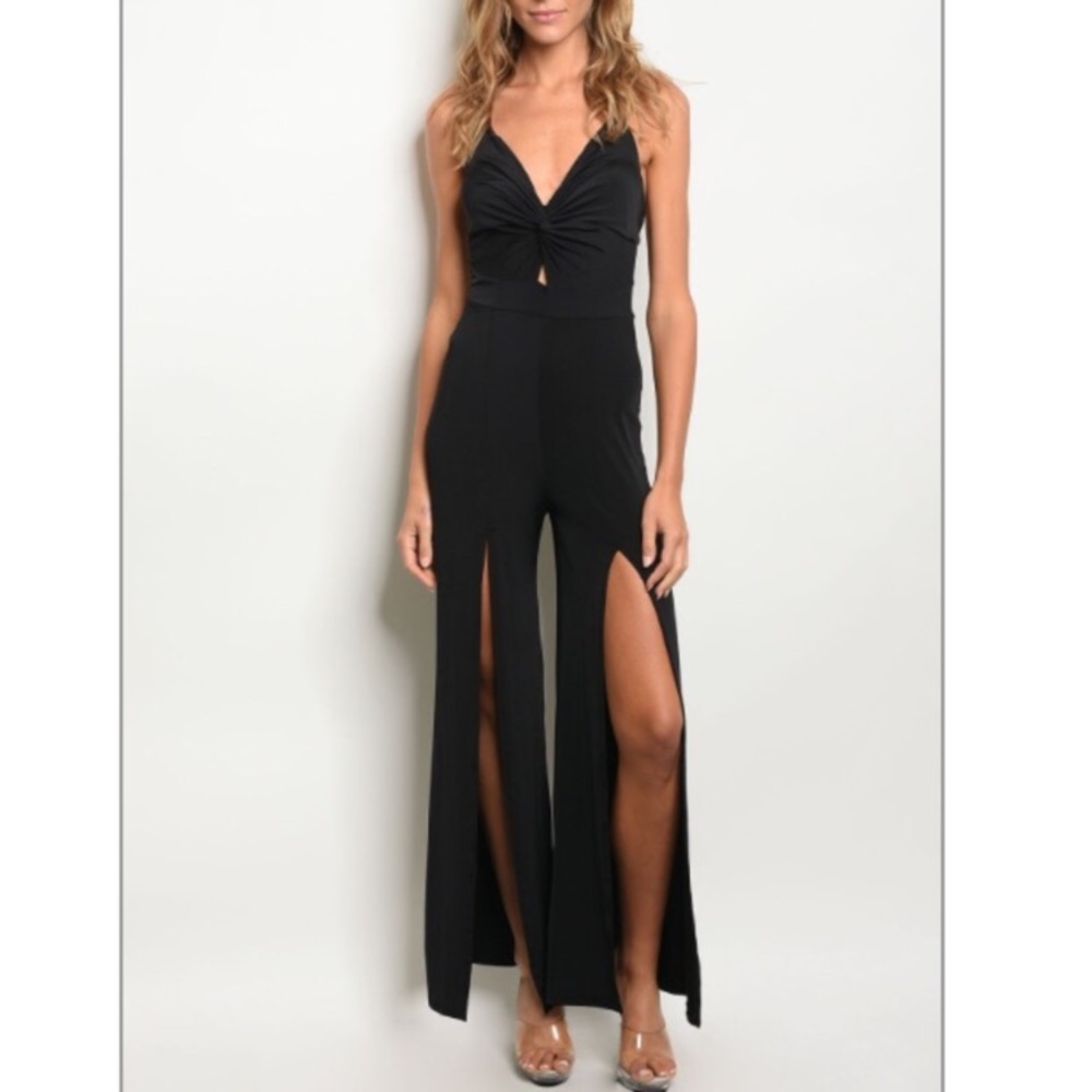 Black Jumpsuit With Slits